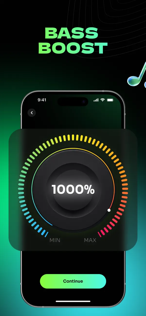 Bass booster dial on iPhone